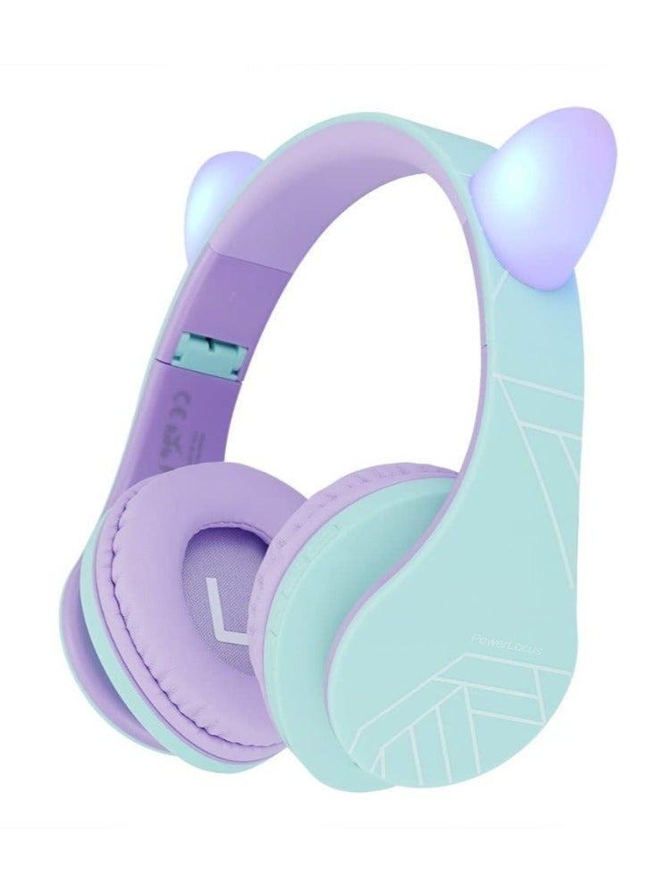 PowerLocus Kids Headphones, Bluetooth Headphones for Kids, with 85DB Volume Limited, Foldable Headphones with Microphone, Micro SD Slot, Wireless and Wired Earbuds, with Case - Image 1