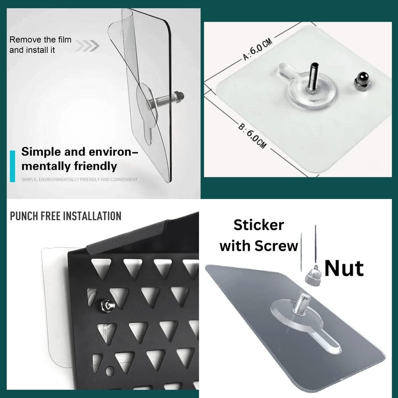 GUJISH Adhesive Wall Screw Sticker - Heavy Duty No-Drill Wall Mounting Solution for Home and Office - Removable, Waterproof, and Reusable - Fits Various Surfaces, Pack of 4 - Image 4