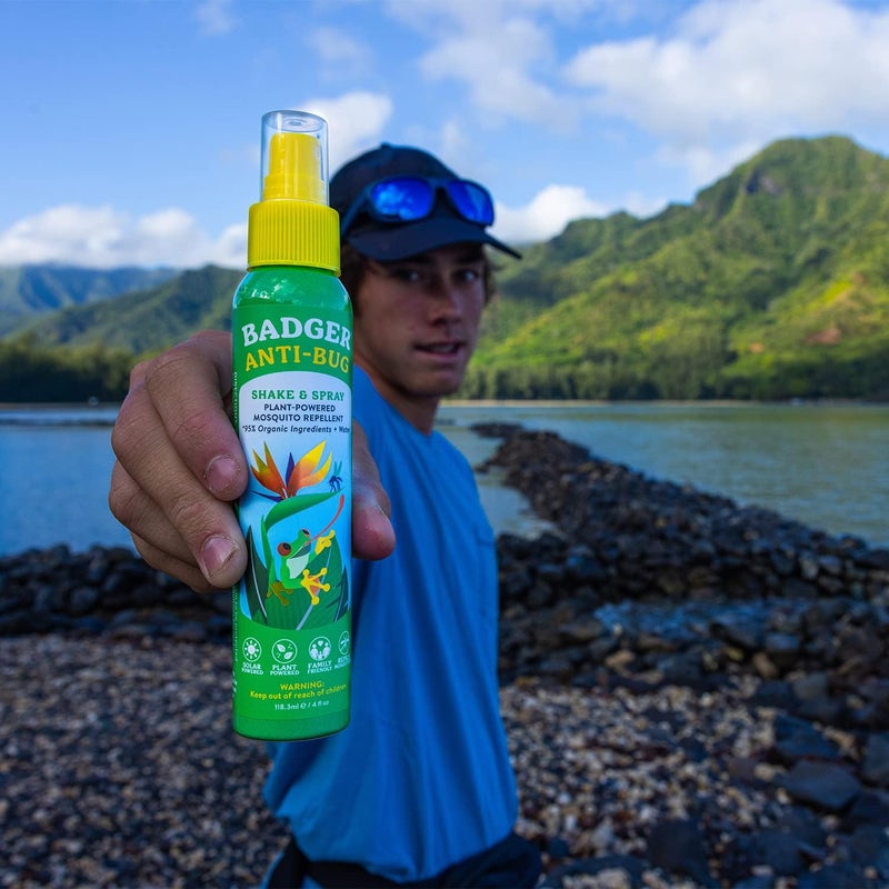 Badger Bug Spray, Family Friendly All Natural Mosquito Repellent w/Organic Essential Oils, Great Smelling Citronella Spray, Effective for 3 Hours, Combo 2-Pack 4 fl oz + 2.7 fl oz - Image 2