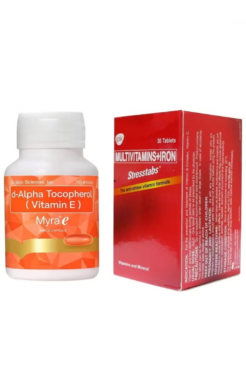 Multivitamins + Iron, 30 Tablets & Myra E Vitamin- E 400 IU Capsules 30pcs