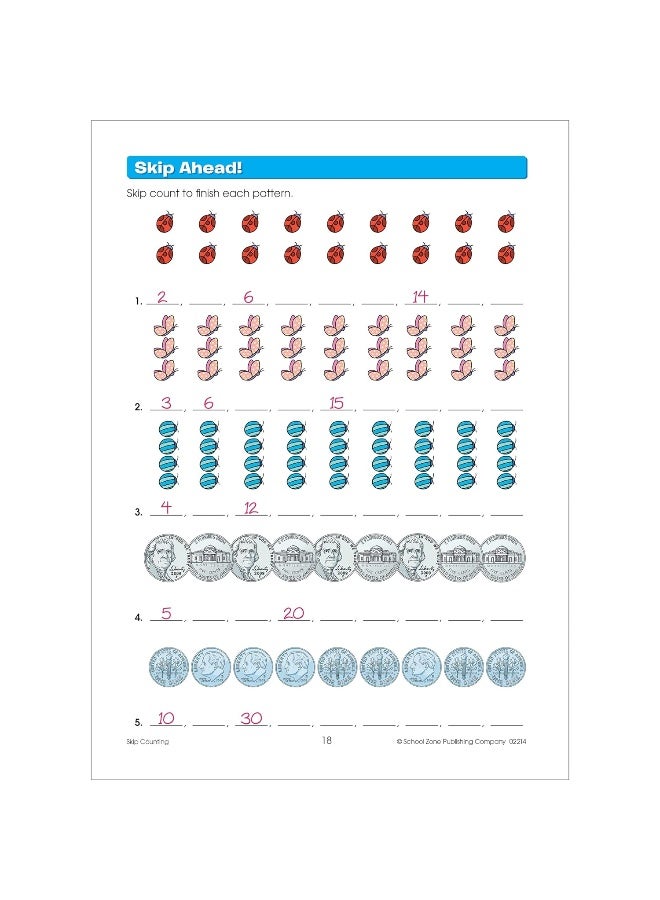 School Zone - Multiplication Facts Made Easy Workbook - 64 Pages, Ages 8 to 10, 3rd Grade, 4th Grade, Skip Counting, Pairing, Word Problems, Arrays, ... Workbook Series) (Deluxe Edition 64-Page) - Image 3
