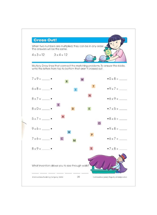 School Zone - Multiplication Facts Made Easy Workbook - 64 Pages, Ages 8 to 10, 3rd Grade, 4th Grade, Skip Counting, Pairing, Word Problems, Arrays, ... Workbook Series) (Deluxe Edition 64-Page) - Image 5