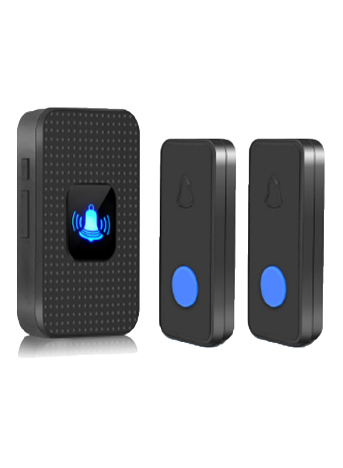 Wireless Doorbell,Battery Operated Doorbell,Easy installation Portable Waterproof Door Bell kit with 1000 Feet Long Range,55 Chimes Adjustable Volume, 2 Buttons 1 Receiver,Black