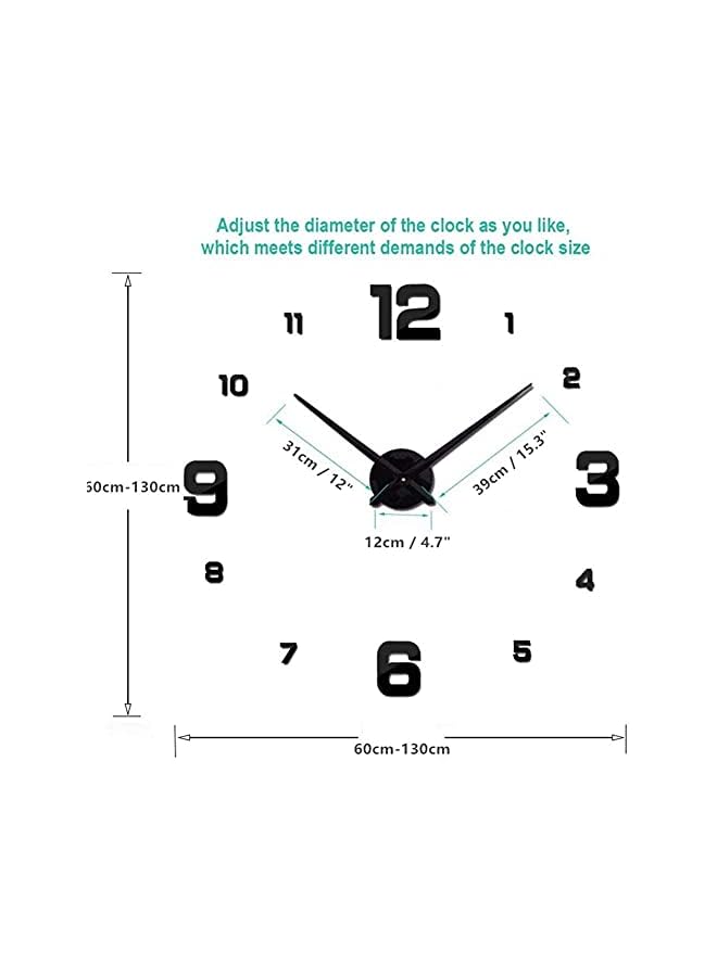Raxoom 3D Wall Clock, Frameless Wall Clock Stickers DIY Wall Decoration, 3D Roman Number Wall Clock Home Decor - Image 3