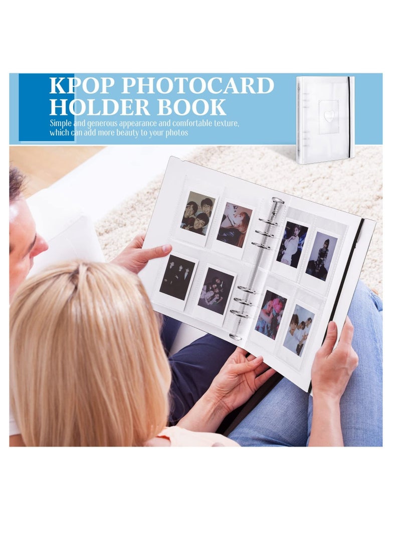 Captaintech Mini Photo Album with 20 Pcs Inner 6 Ring Photocard Binder A5 Kpop Photocard Holder Book Photo Card Holders Photo Album Folder Clear Photocard Sleeves for Business Card, or Picture (4 Photo Style) - Image 3