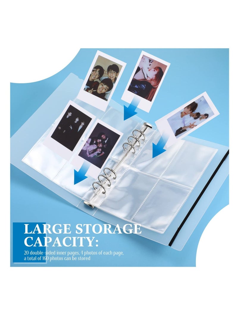 Captaintech Mini Photo Album with 20 Pcs Inner 6 Ring Photocard Binder A5 Kpop Photocard Holder Book Photo Card Holders Photo Album Folder Clear Photocard Sleeves for Business Card, or Picture (4 Photo Style) - Image 5