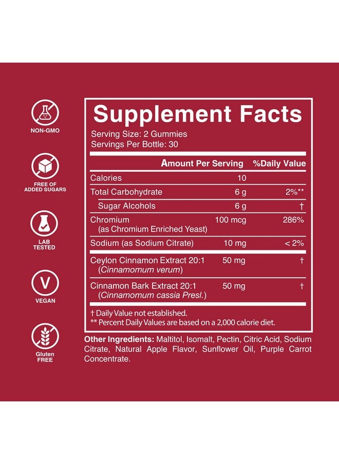 WellPath - [Ceylon Cinnamon Gummies 2Pack Healthy Blood Sugar Support Supplement ; Sugar Free ; Antioxidants ; Joint Support ; Nongmo Vegan Gluten Free ; 120 Ct - Image 1