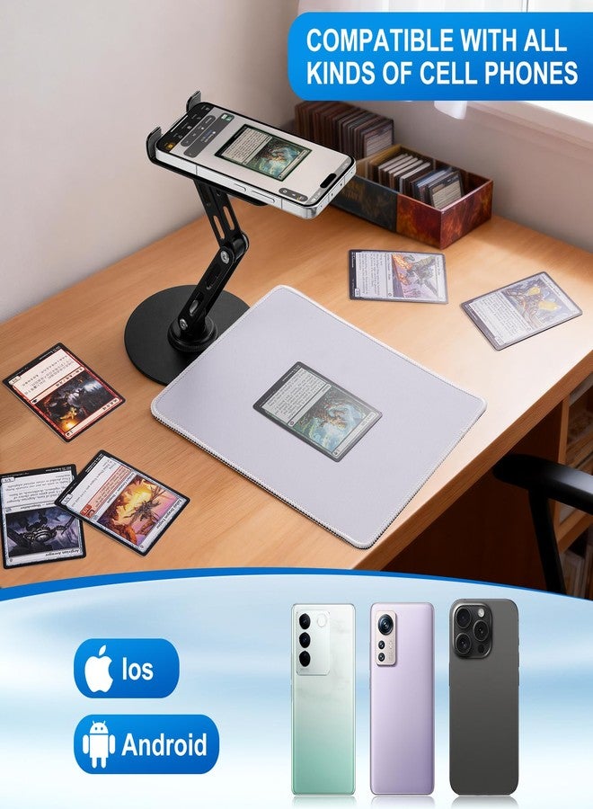 WhelvePoo Foldable MTG Trading Card Scanner Stand, Includes 100 Card Sleeves & Scanning Pad, Carbon Steel Phone Holder, TCG accessories, Available for ManaBox - Image 4