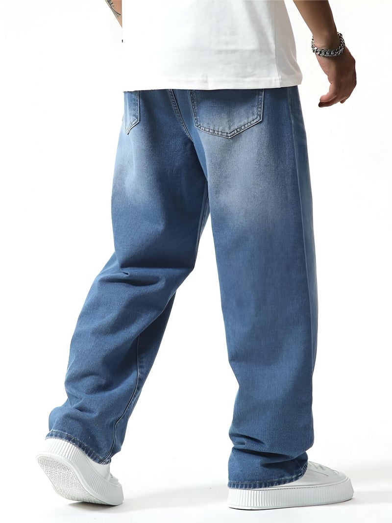 Ben Martin Light Blue Men Jeans || Baggy Fit Jean's for Man || Loose Fit High Rise Denim || Stretchable Casual Wear Jean,s || Dance Rap Rapping Style Pant for Men || Denim Cotton Jeans 38 (1) - Image 3