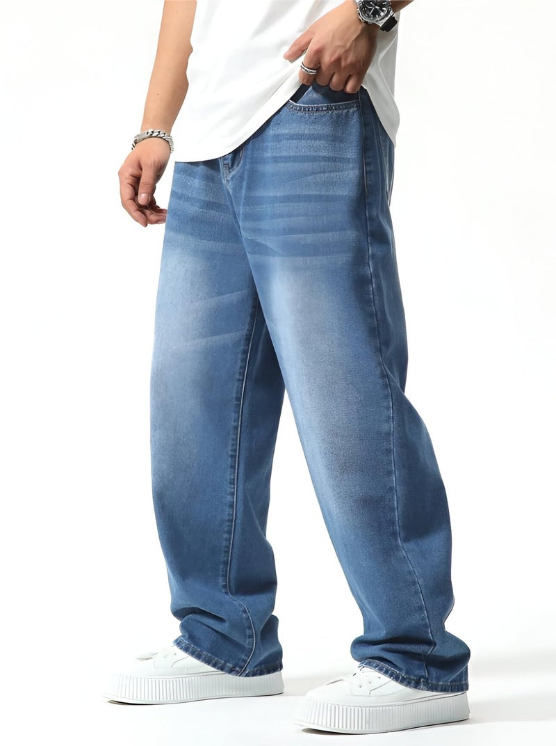 Ben Martin Light Blue Men Jeans || Baggy Fit Jean's for Man || Loose Fit High Rise Denim || Stretchable Casual Wear Jean,s || Dance Rap Rapping Style Pant for Men || Denim Cotton Jeans 38 (1) - Image 4