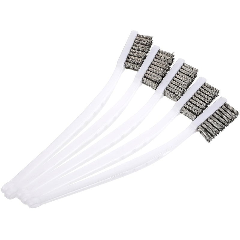 5pcs Mini Rust Cleaning Wire Brush Set, Brass Bristle Scratch Brush for Industrial Maintenance and Detailing Cleaning - Image 1