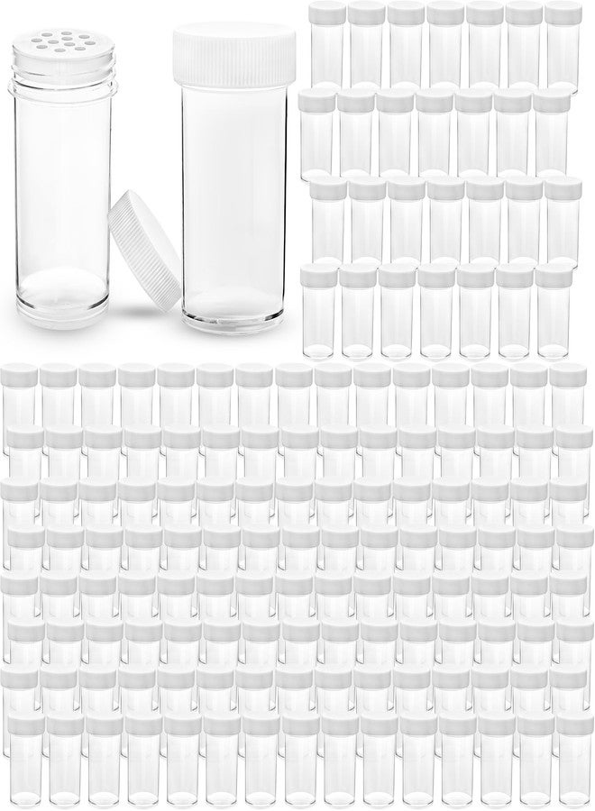 Conagel 150 Pack 1 oz Mini Plastic Spice Jars with Sifters Clear Empty Seasoning Bottles with White Caps for Travel Storing Spice Seasoning Powders - Image 1