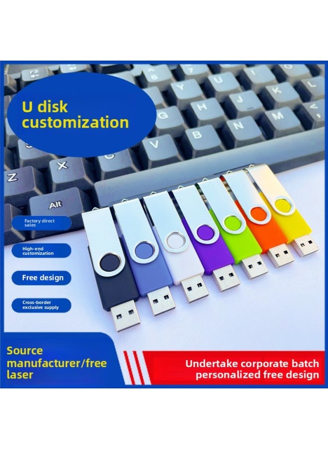 Rotating USB Flash Disk Custom Logo Bidding Advertising 16 Exhibition Creative Gift Promotion 32G USB Flash Disk Lettering 64G Wholesale-Color:Dark Blue-Capacity:Order 128m-256G For 30 Pieces Can Be Customized With Different Capacities And Styles  - Image 4
