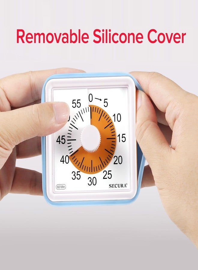 Secura 60-Minute Visual Timer Protective Cases, for TM021 Visual Timer, Anti-Fall Silicone Case (2-Pack) (Blue & Dark Green) - Image 2