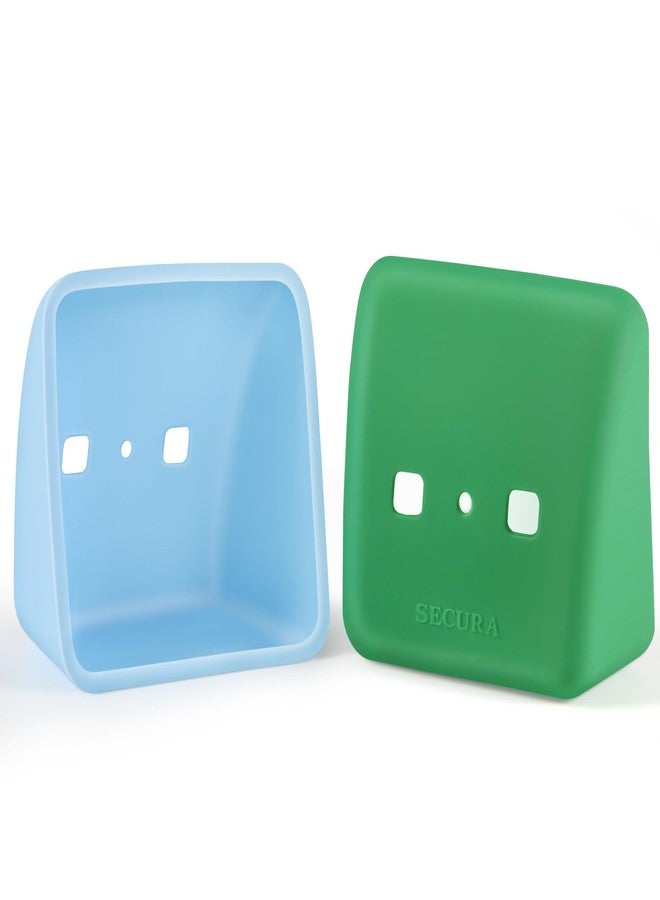 Secura 60-Minute Visual Timer Protective Cases, for TM021 Visual Timer, Anti-Fall Silicone Case (2-Pack) (Blue & Dark Green) - Image 1