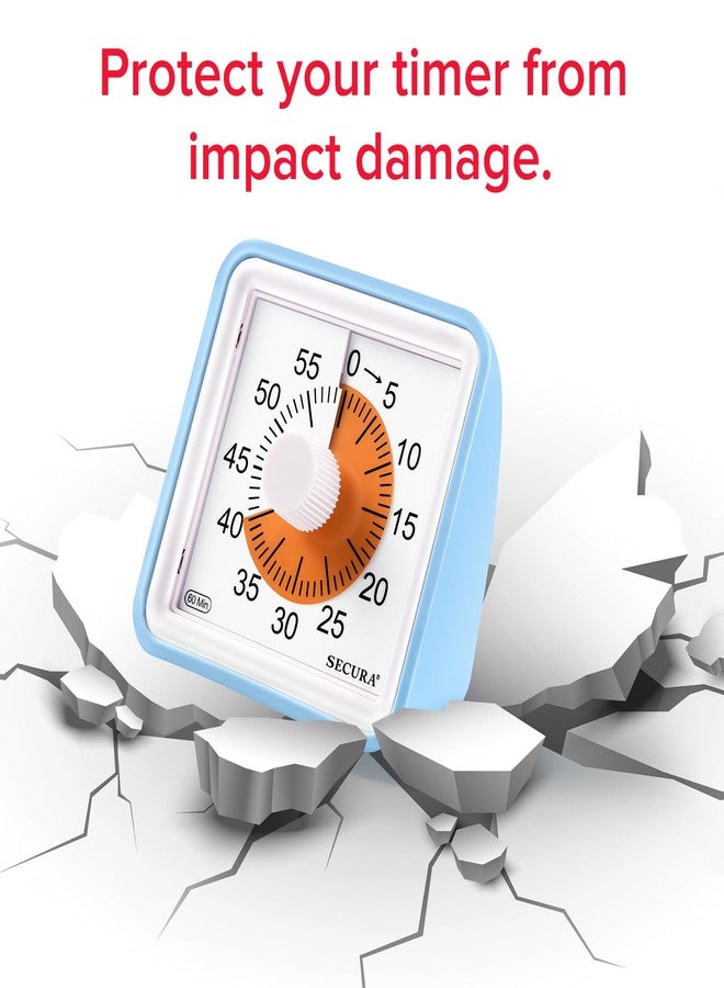 Secura 60-Minute Visual Timer Protective Cases, for TM021 Visual Timer, Anti-Fall Silicone Case (2-Pack) (Blue & Dark Green) - Image 3