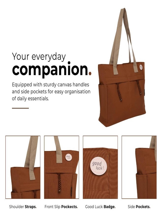 Tressential Canvas Tote Bag, HandBag for Women, Multi-Pocket Design, Casual Style for Office & College (Espresso) - Image 4