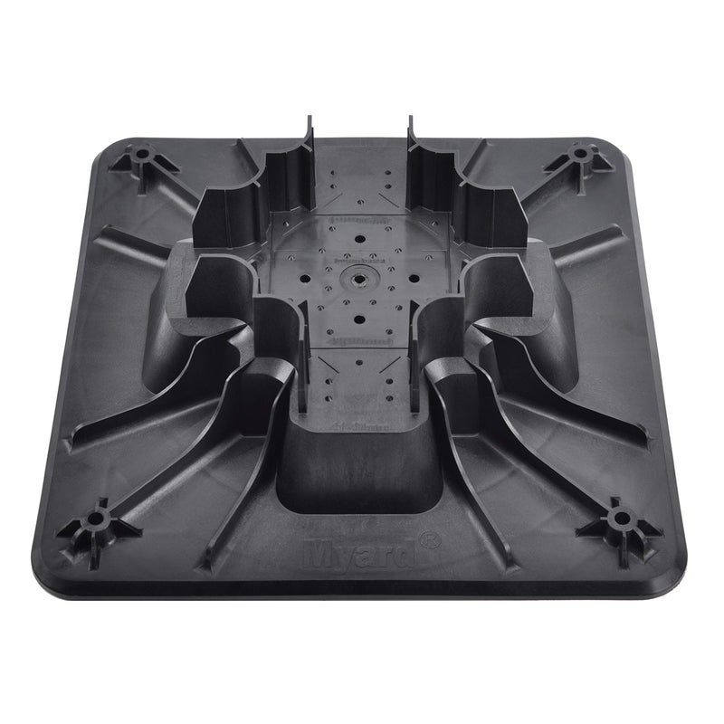 Myard PNP153544 Deck Foundation Block for Wood Composite Floor Frame Pier Shed Base Footing Post Beam Support (Qty 2, Black)
