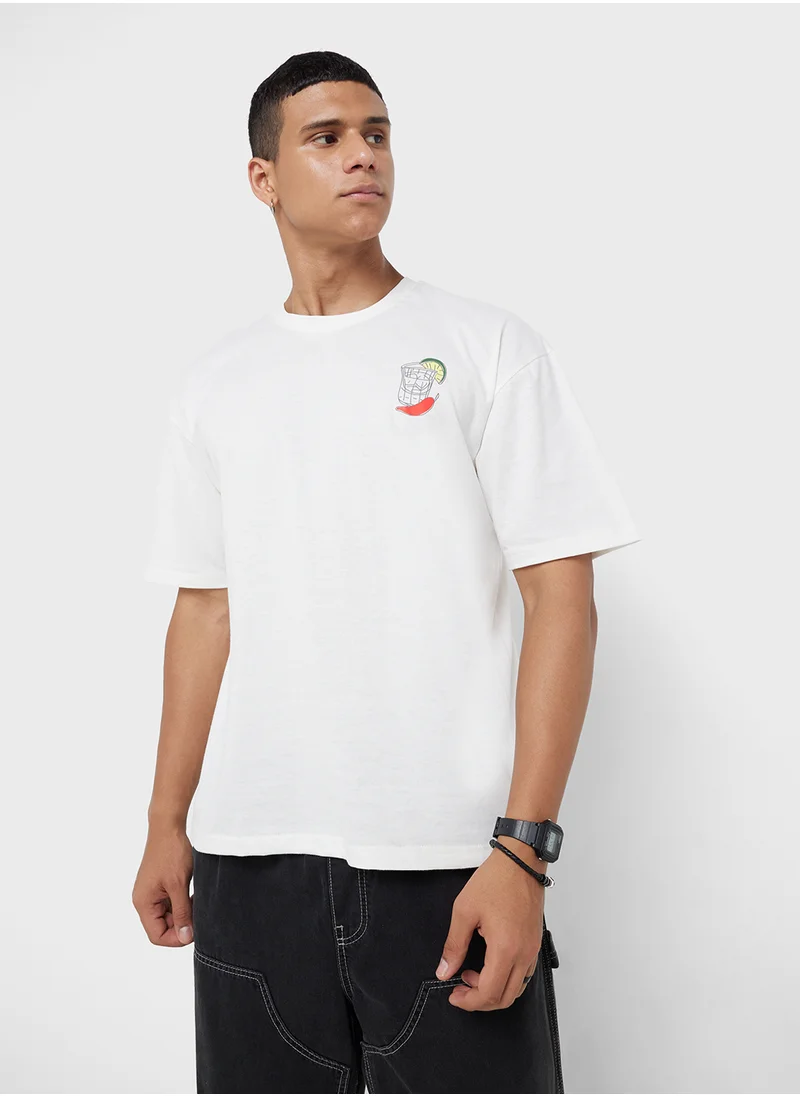 سفنتي فايف Oversized Graphic T-Shirt