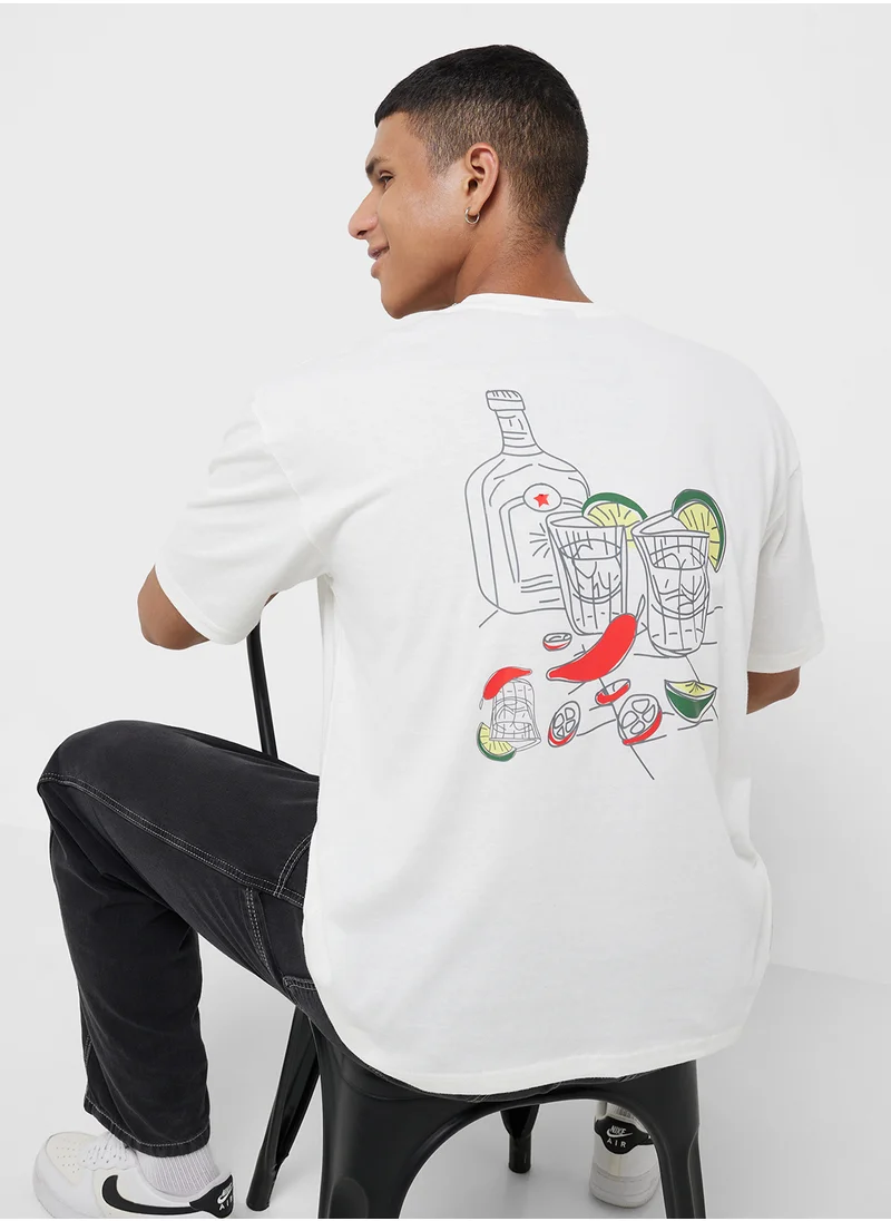سفنتي فايف Oversized Graphic T-Shirt