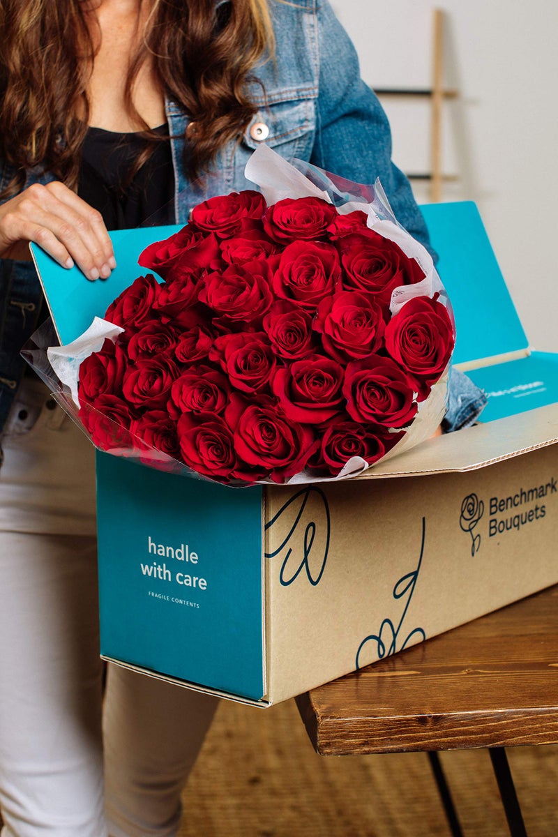 Benchmark Bouquets - 24 Stem Premium Red Roses (Glass Vase Included) - Fresh Flowers for Delivery - Gift for Graduation, Birthday, Anniversary, Sympathy, Get Well, Congratulations - Image 2