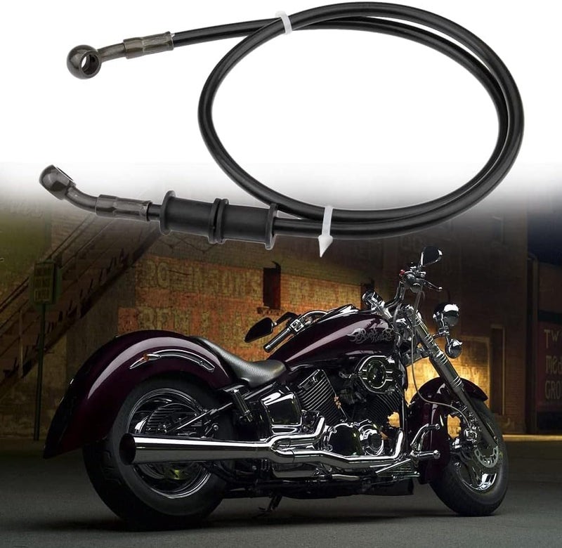 AAKICHI Universal Disk Brake Hose Pipe Rear 200Cm For All Bikes And Electric Two Wheelers, Black - Image 1