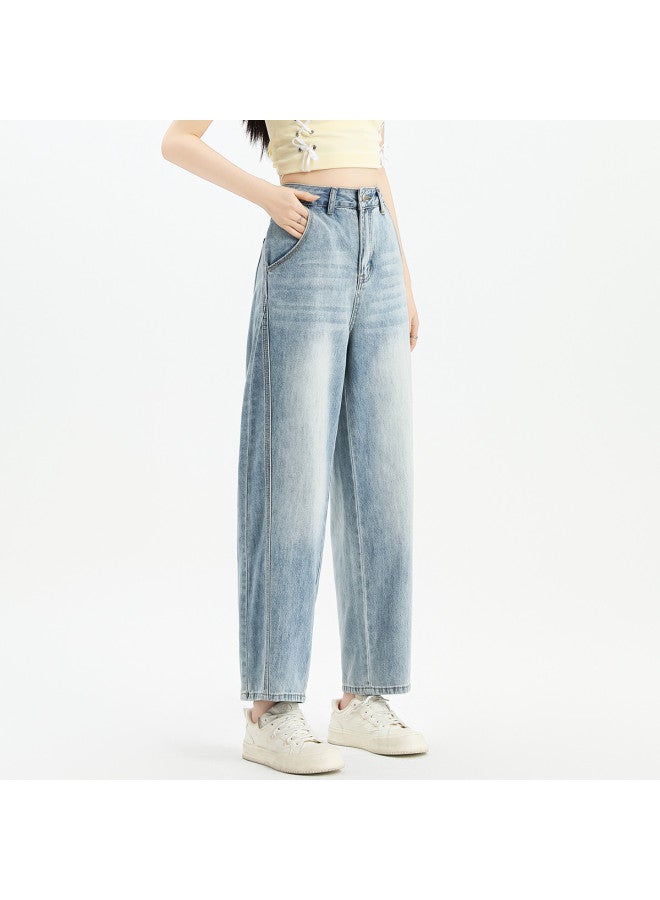 EPTISON Versatile Comfort Curve Jeans For Women - 2025 Summer Retro High-waisted Loose Fit Slimming Cropped Wide-leg Pants - Image 2