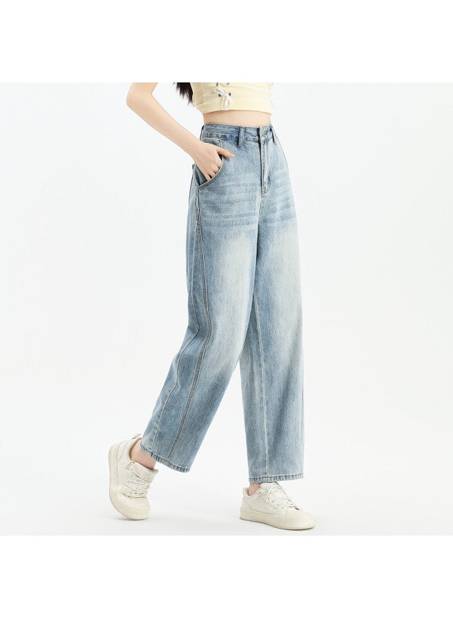 EPTISON Versatile Comfort Curve Jeans For Women - 2025 Summer Retro High-waisted Loose Fit Slimming Cropped Wide-leg Pants - Image 5