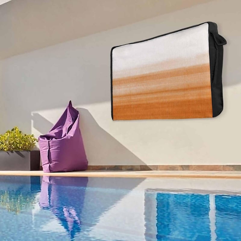 Orange White Gradient Waterproof Outdoor TV Cover, Abstract Ombre Texture Modern Art Outside Weatherproof TV Enclosures for 70 to 75 Inch LCD Television Shield Flat Screen Protectors - Image 4