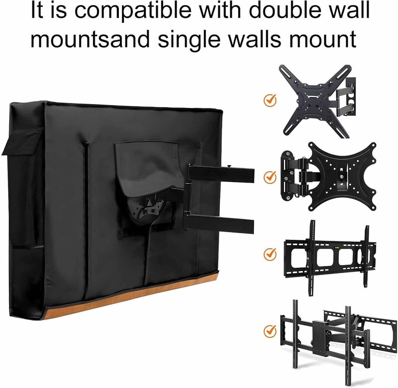 Orange White Gradient Waterproof Outdoor TV Cover, Abstract Ombre Texture Modern Art Outside Weatherproof TV Enclosures for 70 to 75 Inch LCD Television Shield Flat Screen Protectors - Image 5