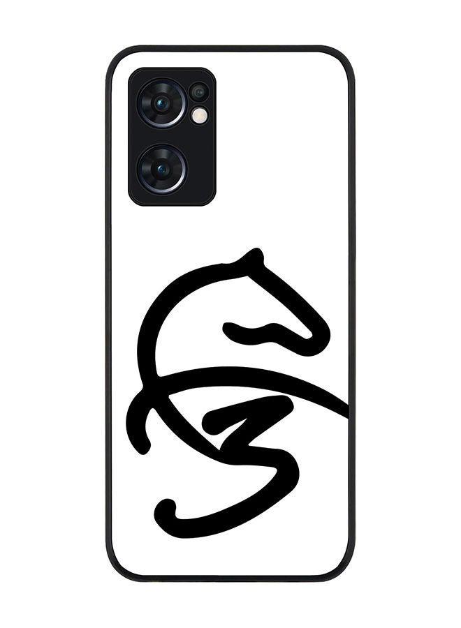 Stylizedd Rugged Black edge case for Oppo Reno7 5G  Slim fit Soft Case Flexible Rubber Edges Anti Drop TPU Gel Thin Cover -  Faz3 Style White - Image 1