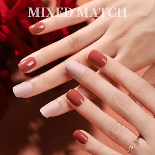 Massmot 24 Color Press On Nails Sets, 576Pcs Glossy Colored Straight Fake Nails, Full Cover Artificial Fingernails Acrylic Tips Manicure Design Decor for Women Girls DIY Nail (Short Round Shape) - Image 3