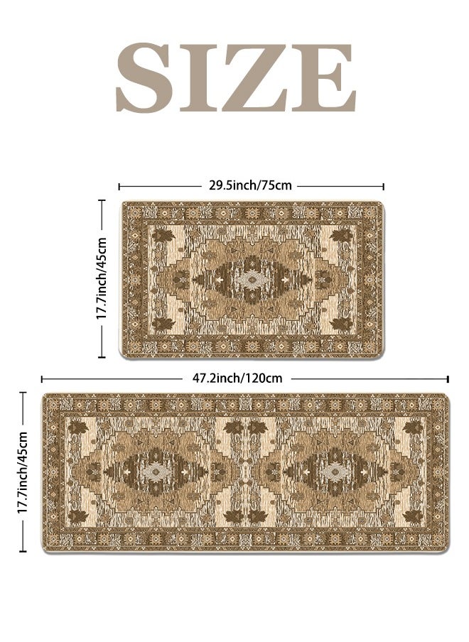 Generic 2 PCS Kitchen Floor Mats Rugs Set, Cushion Floor Carpet, Waterproof, Oil Resistant and Anti-Fatigue PU Standing Mat for Kitchen, Floor, Office, Sink, Laundry 45*75CM+45*120CM  - Image 4