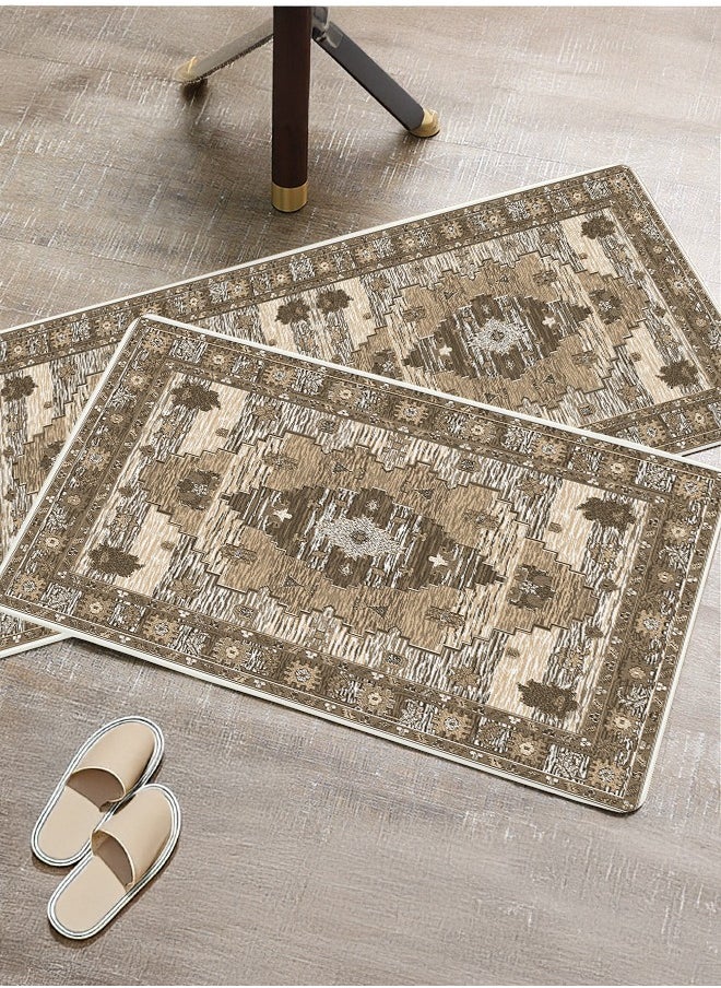 Generic 2 PCS Kitchen Floor Mats Rugs Set, Cushion Floor Carpet, Waterproof, Oil Resistant and Anti-Fatigue PU Standing Mat for Kitchen, Floor, Office, Sink, Laundry 45*75CM+45*120CM  - Image 1