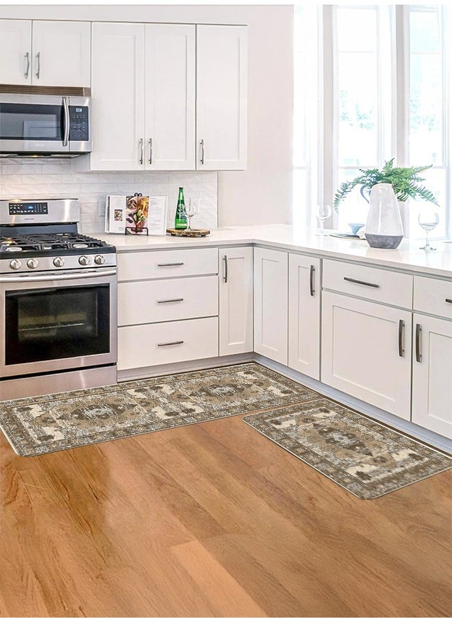 Generic 2 PCS Kitchen Floor Mats Rugs Set, Cushion Floor Carpet, Waterproof, Oil Resistant and Anti-Fatigue PU Standing Mat for Kitchen, Floor, Office, Sink, Laundry 45*75CM+45*120CM  - Image 5