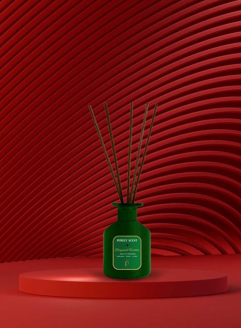 PURELY SCENT Bergamot Waters Large Reed Oil Diffuser, 6.7 Fl Oz/200 ML, 6 Reed Sticks, Aromatherapy, Lasts Upto 3 Months, Fragrant Diffuser - Image 2