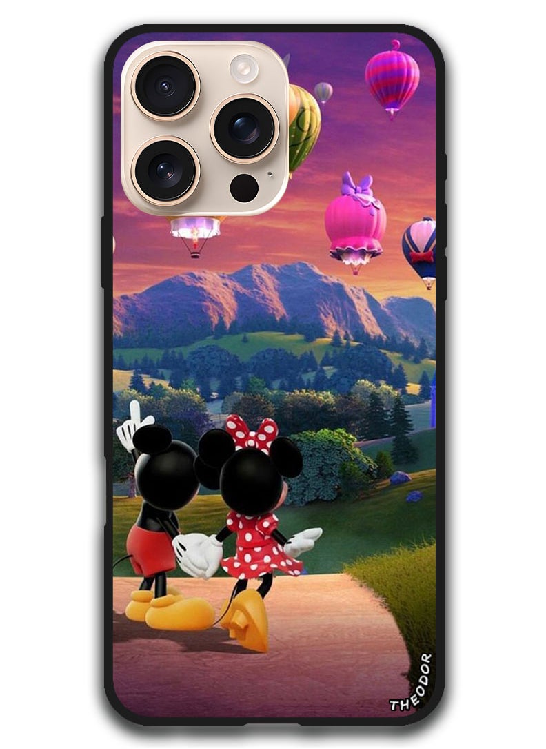 Theodor Protective Case Anti Scratch Shock Proof Bumper Cover For iPhone 16 Pro Max (6.9)-inch Mickey Minnie  - Image 1