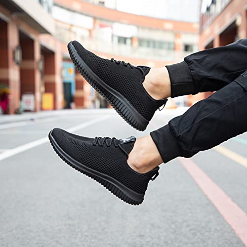 VAMJAM Men's Running Shoes Ultra Lightweight Breathable Walking Shoes Non Slip Athletic Fashion Sneakers Mesh Workout Casual Sports Shoes All Black Size 12 - Image 5