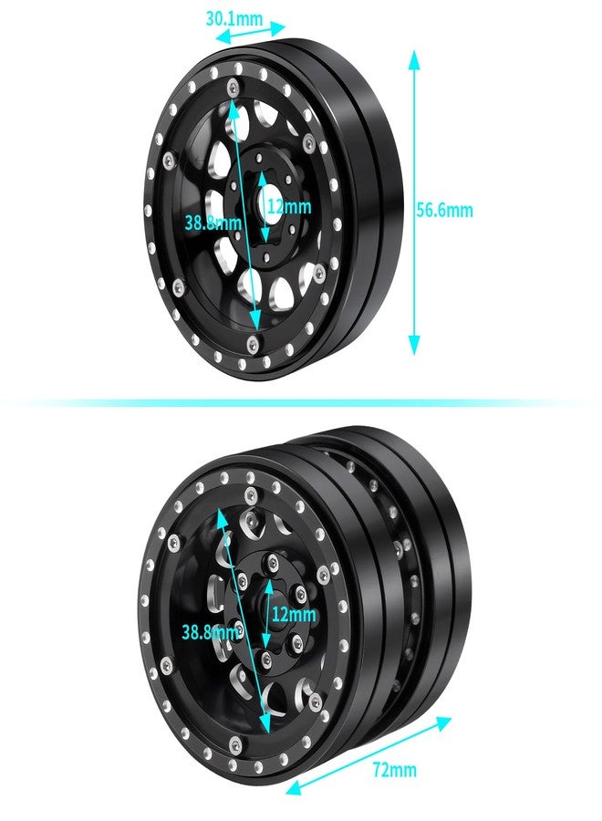 RCHUBAM 1.9" Twin Beadlock Wheels 2PCS / 4PCS RC Dually wheels Tractor-Trailer Design Compatible with 1/10 Scale SCX10 TRX-4 TRX6 G63 6-Wheel RC Hauler Crawler Truck Car Upgrade Parts (5PCS) - Image 2