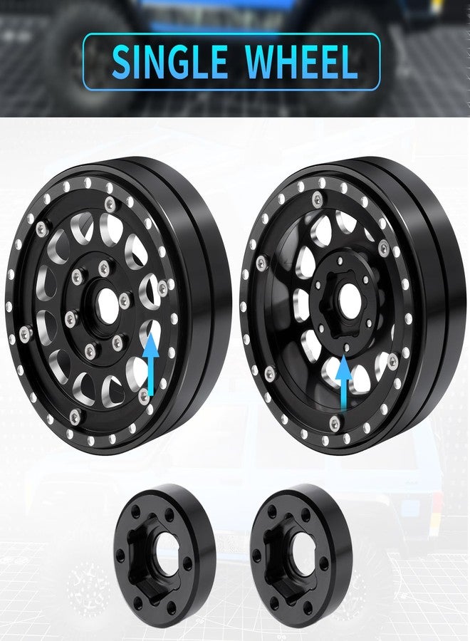 RCHUBAM 1.9" Twin Beadlock Wheels 2PCS / 4PCS RC Dually wheels Tractor-Trailer Design Compatible with 1/10 Scale SCX10 TRX-4 TRX6 G63 6-Wheel RC Hauler Crawler Truck Car Upgrade Parts (5PCS) - Image 4