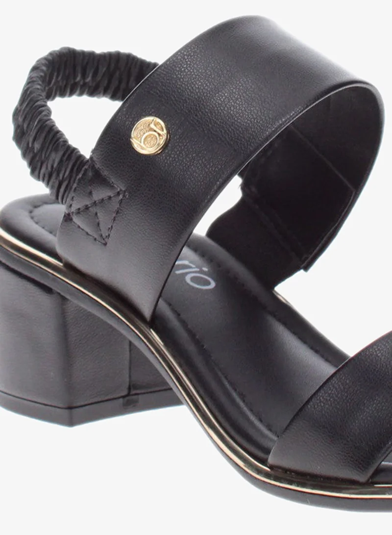 Beira Rio Black Mid Heels Sandals for Women – Sling Back Heel Sandals for Girls with Ankle Strap for Women | Best Price UAE