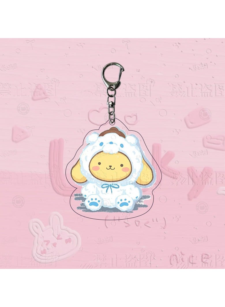 Generic Anime Peripheral Cross Dressing Sanrio Acrylic Key Chain 