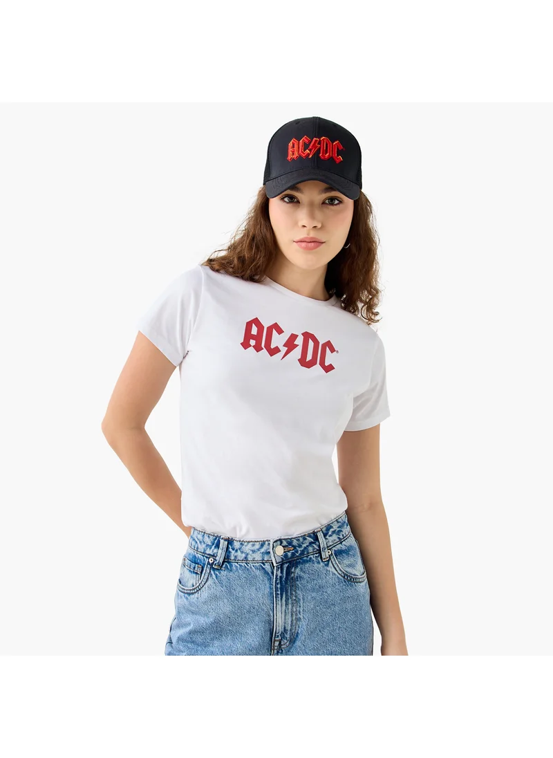 اس بي كاركترز AC/DC Printed T-shirt with Crew Neck and Short Sleeves