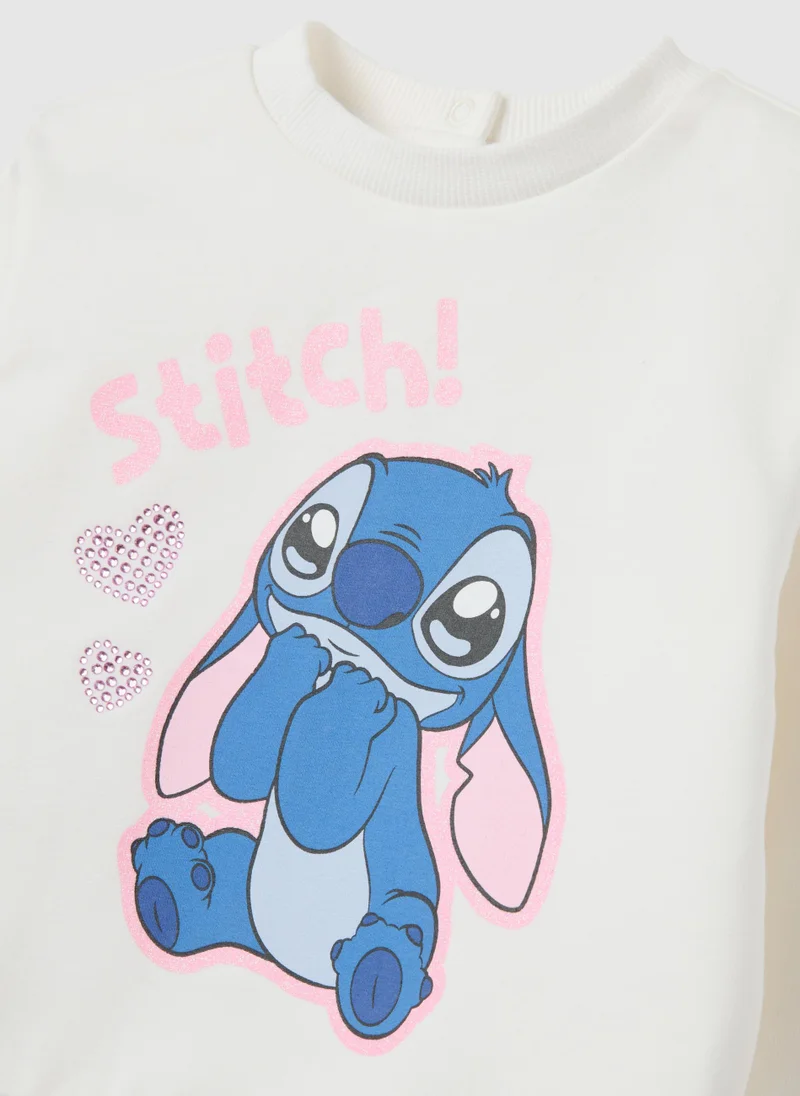 Ovs WHITE COTTON GIRL SET WITH STITCH