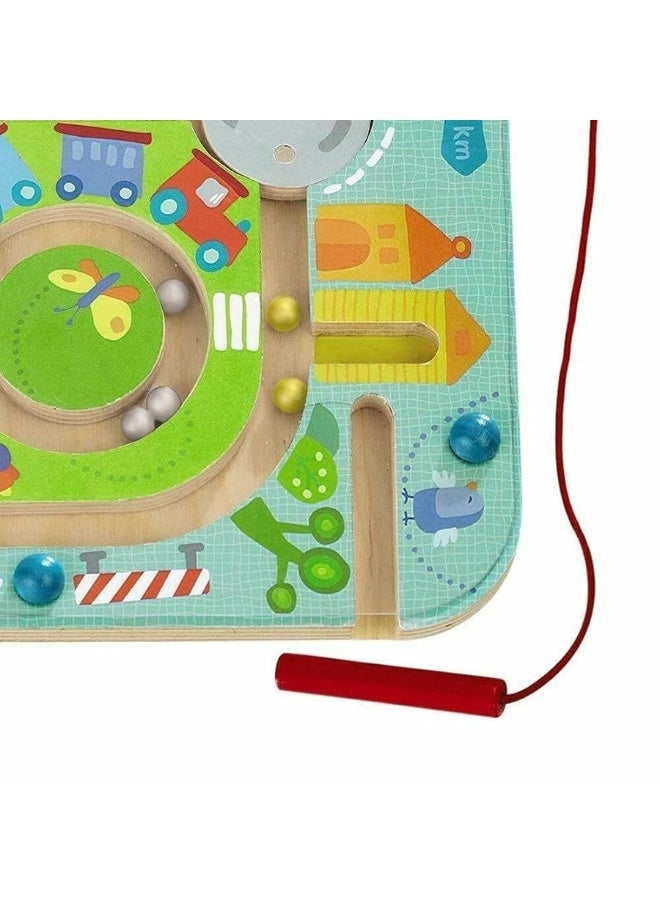HABA Busy Board for Toddlers 2-4: Town Magnetic Maze Puzzle Game - Toddler Travel Toys for Preschoolers - Image 1