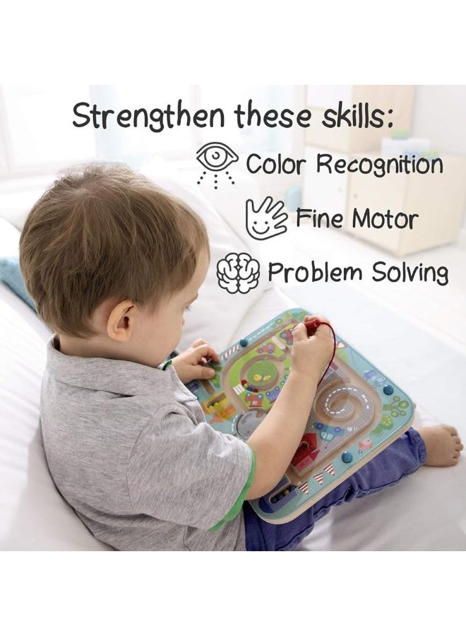 HABA Busy Board for Toddlers 2-4: Town Magnetic Maze Puzzle Game - Toddler Travel Toys for Preschoolers - Image 4