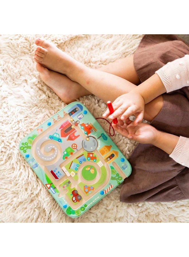 HABA Busy Board for Toddlers 2-4: Town Magnetic Maze Puzzle Game - Toddler Travel Toys for Preschoolers - Image 3
