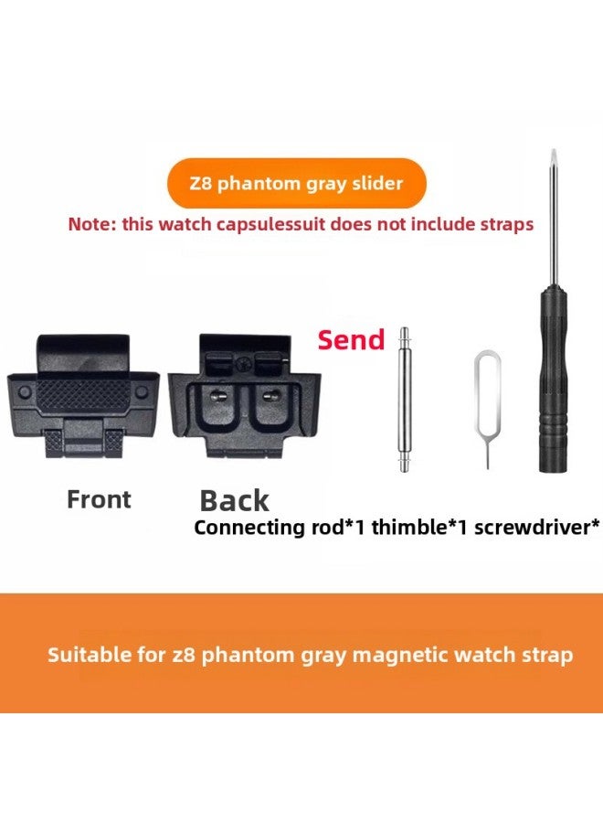Loquat Little Genius Phone Watch Z6 Peak Z7Z8Z9 Magnetic Suction Watch Strap Buckle Upper Cover Lower Cover Watch Grain Head Watch Joint Connecting Rod-Color:Z8 Phantom Gray Pull Head _1  - Image 1