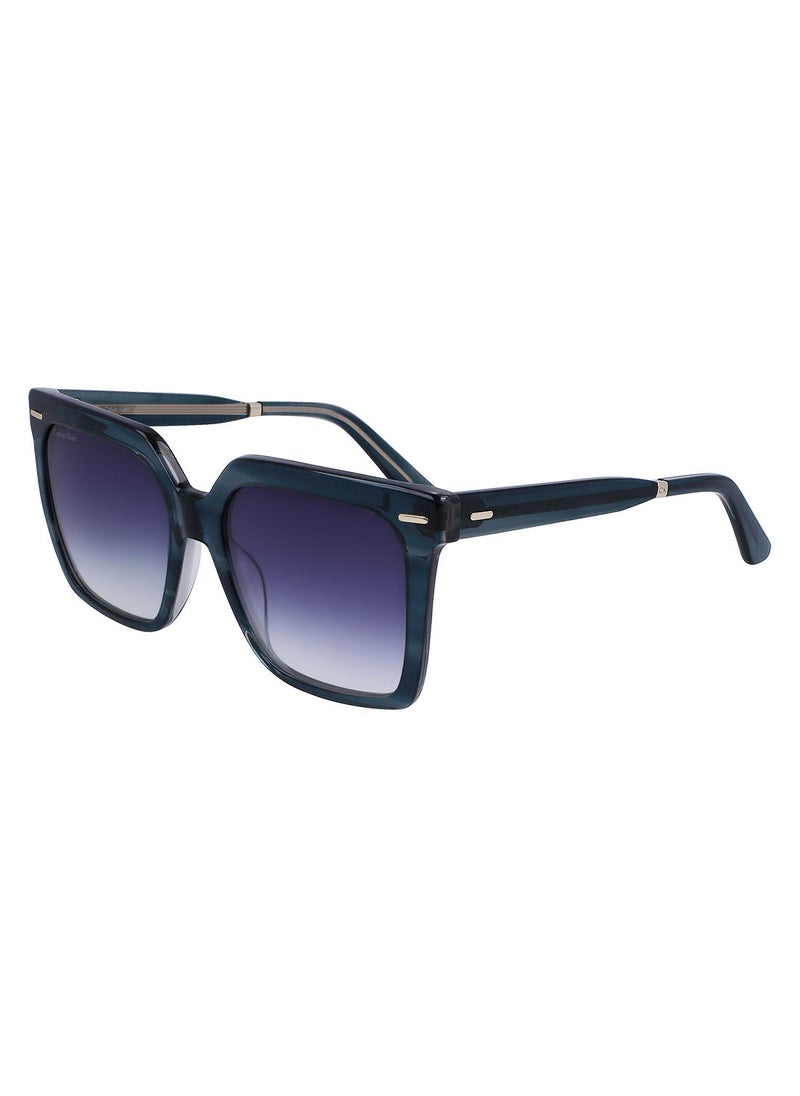 CALVIN KLEIN حافة كاملة أسيتات مربعة كالفن كلاين Sun Ck22534S 5518 (431) بنزين  - Image 1