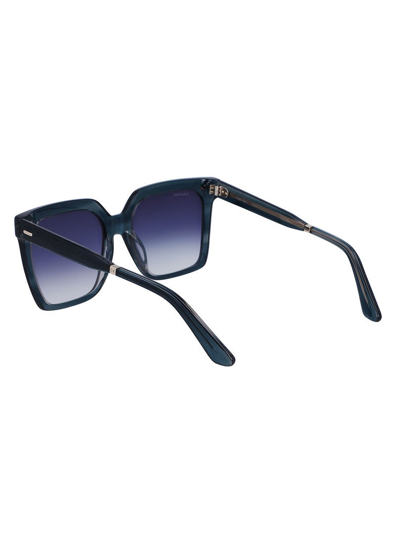 CALVIN KLEIN حافة كاملة أسيتات مربعة كالفن كلاين Sun Ck22534S 5518 (431) بنزين  - Image 3